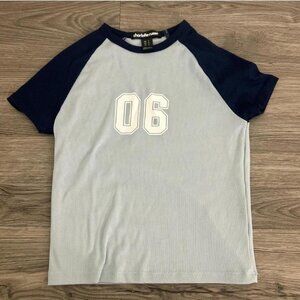 Blue and white baby tee #croptop